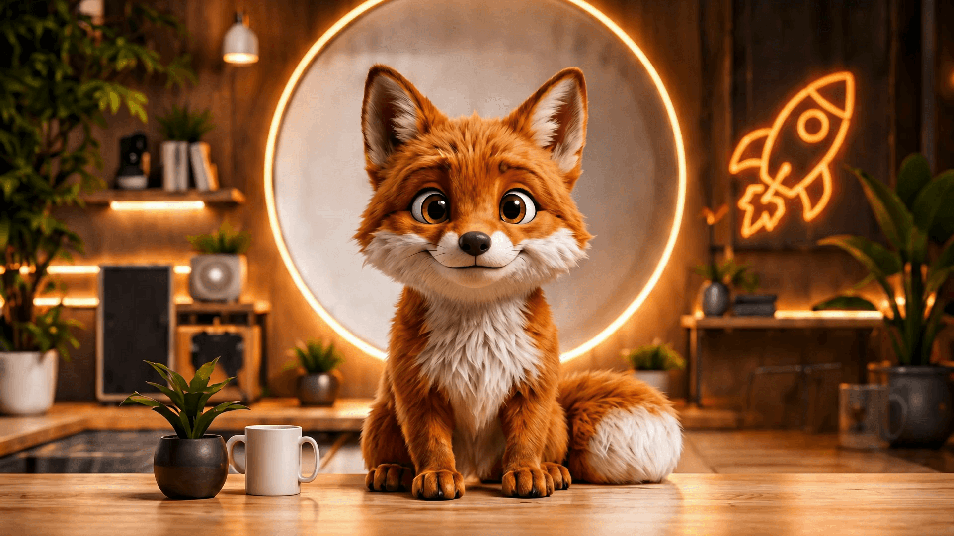 Félix at his workspace